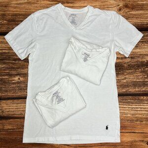 Polo Ralph Lauren White V-Neck Tee 3-Pack | Medium | Cotton